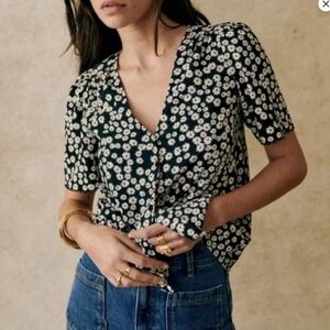 Sezane Indira Top in Daisies